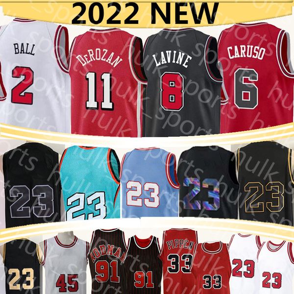 

lonzo 2 ball demar 11 derozan basketball jerseys 23 zach 8 lavine jersey alex 6 caruso 45 mens t-shirt 75th anniversary 2022 jersey scottie, Black;red