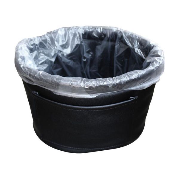 

car organizer universal trash can leather auto small garbage bin bag hook loop fixing simple installation wear-resistant durable practical