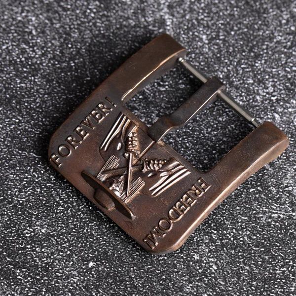 

watch bands bronze buckle watchband suitable for pam111 441 character oxidized old leather, Black;brown