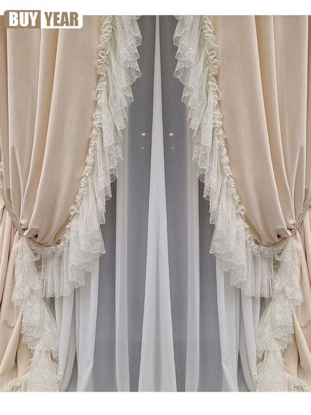 

curtain & drapes custom french light luxury curtains for living room american bedroom romantic retro european-style white lace