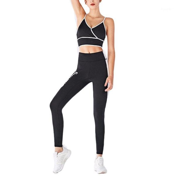 

yoga outfits women set seamless workout sportswear fitness sports bra suits contrast stitching gym leggings womens1, White;red