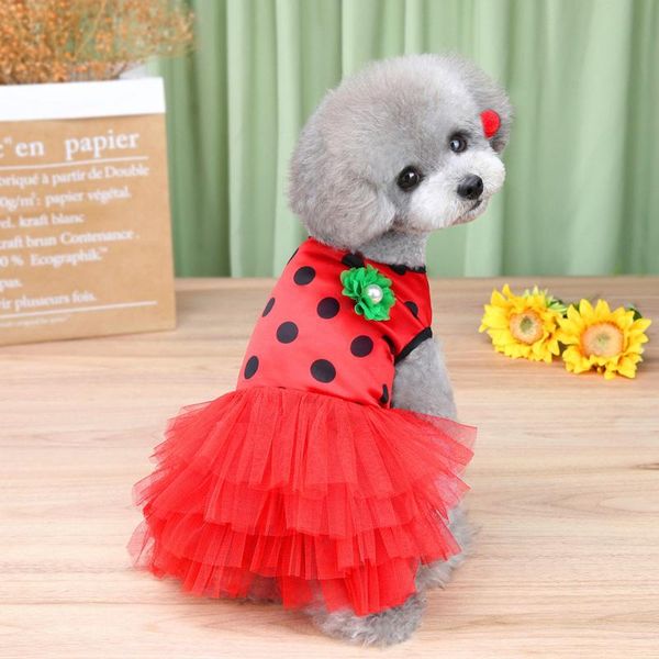 

dog black dot layered princess skirt three dimensional breathable costume for girl small dogs outfit clothes cat costumes