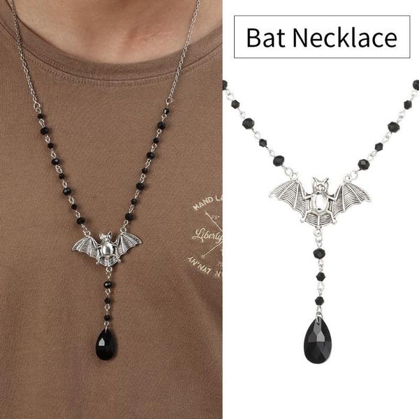 

chains halloween costume fashion jewelry chocker for women/men long chain bat pendant sweater necklaces, Silver