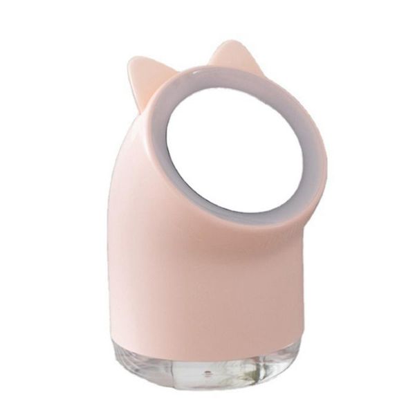 

essential oils diffusers facial steamer nano ionic mini sprayer home deskmist humidifier with led lights makeup mirror,pink