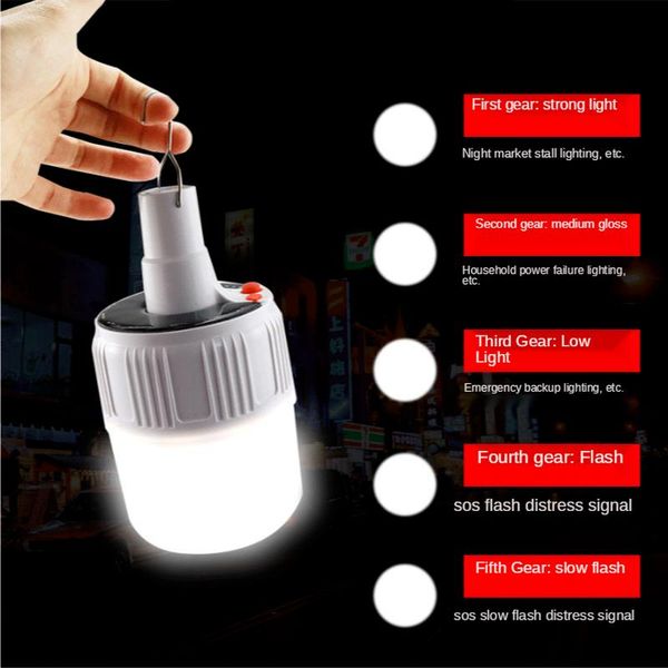

solar lamps led light outdoor waterproof portable camping lamp usb rechargeable bulb emergency garden power