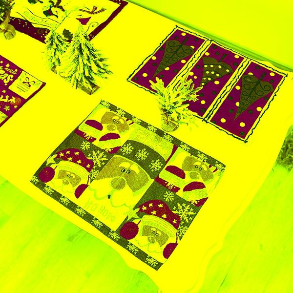 

merry christmas placemat ornament kitchen decor home xmas table for dining tableware pad 47*33cm mats & pads