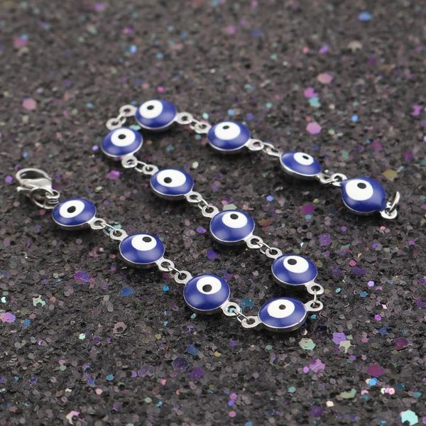 

charm bracelets lucky stainless steel silver color turkish deep blue evil eye enamel bangle for women fashion bracelet jewelry, Golden;silver