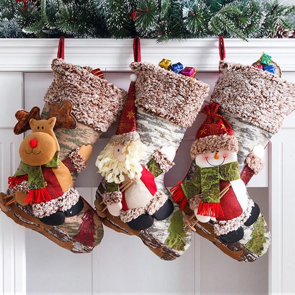 

christmas decorations stocking gift cute all- socks for home candy bag hanging xmas tree ornament year