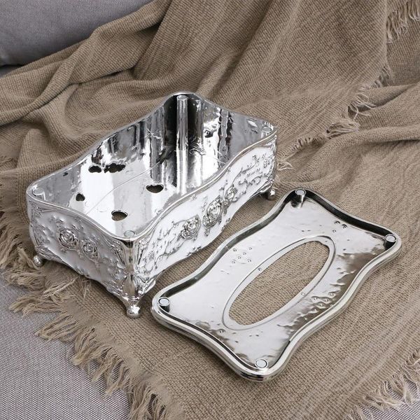 

tissue boxes & napkins continental carved upscale acrylic box pumping tray retro napkin home restaurant decorations(silver white)