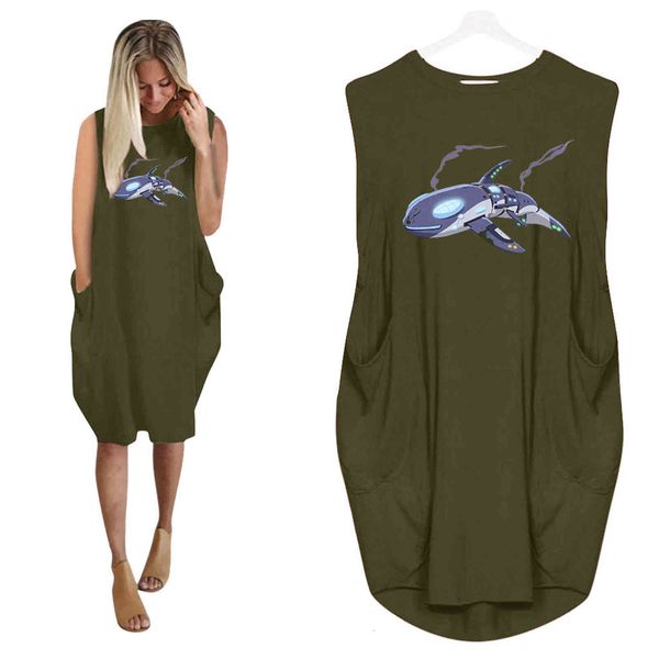 

casual dresses foreign trade women's clothes fast sale and fashion personalized versatile trend printed dress without sleeves 4x8w, Black;gray