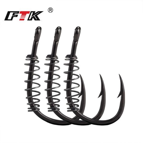 

50pcs carp fishing spring hook barbed circle explosion accessories hooks