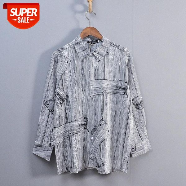 

hip-hop street irregular long-sleeved shirts for men and women couples floral #9u68, White;black