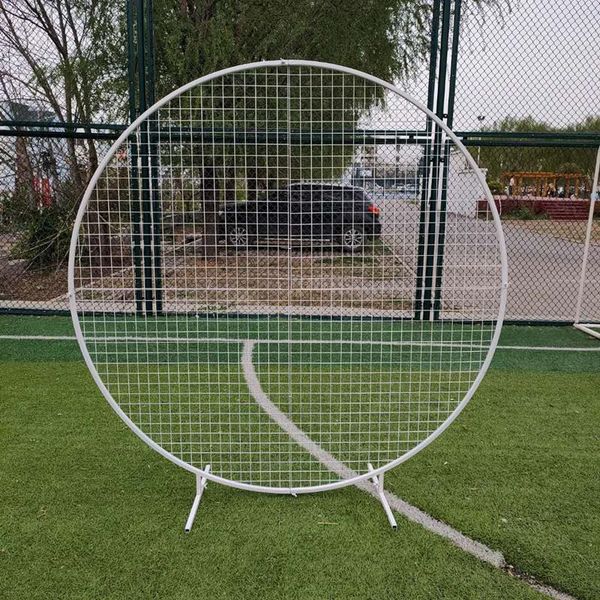 

party decoration wedding wrought iron round grid screen mori stage layout background balloon arch ornaments