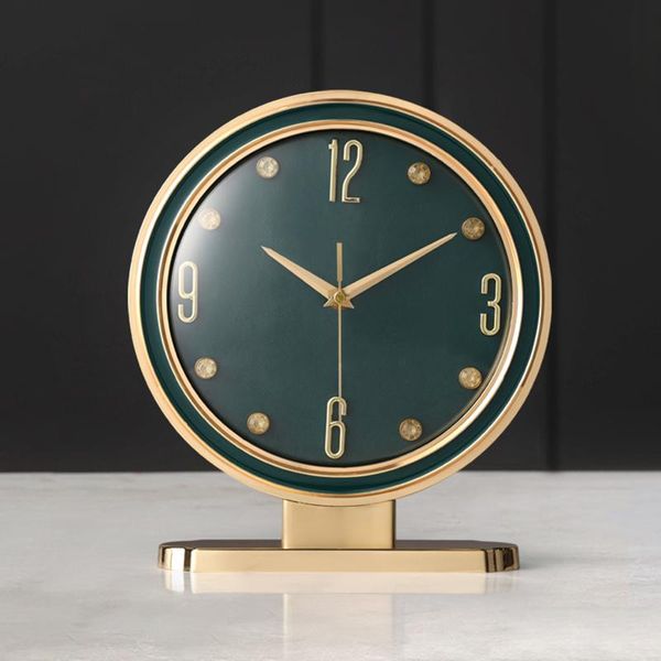 

desk & table clocks 1pcs alloy leather light luxury clock creative personality living room deskornaments home clockld416
