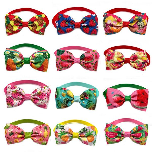 

50/100pcs dog supplies pet cat neckties bowties summer fruit style small dogs puppy tie accessories for apparel