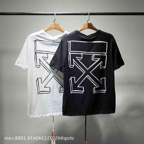 

casual off youth 2021 summer letter cotton plain loose short sleeve t-shirt, White;black