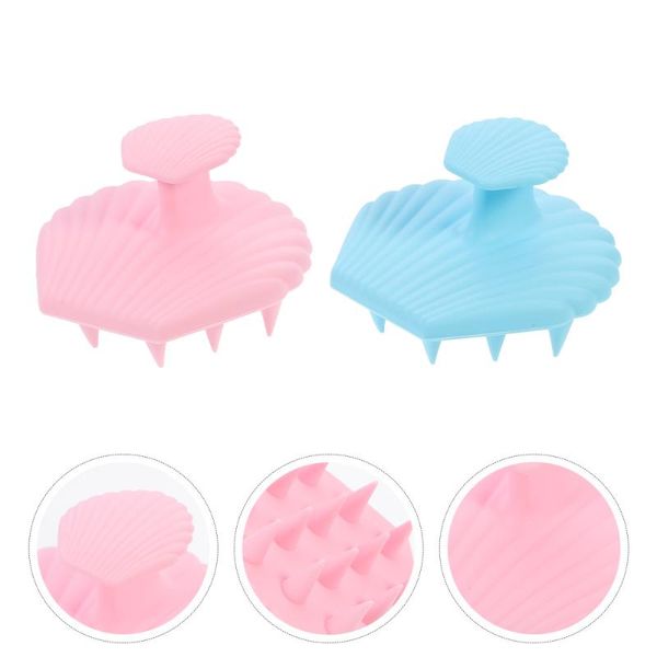 

hair brushes 2pcs handheld scalp massaging head relaxing combs simple tools, Silver