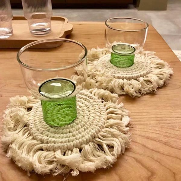

mats & pads placemat table for dining northern europe cup handmade non-slip kitchen tableware mat tablecloth