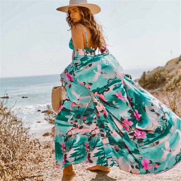 

beachwear tunic long pareos print bikinis ups swim floral cover up flare sleeve beach swimwear, White;black