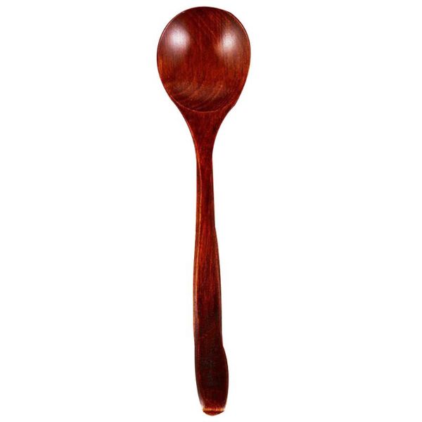 

2pcs wooden soup scoop spoon premium seasoning ladle tableware for home el use (dark red) spoons