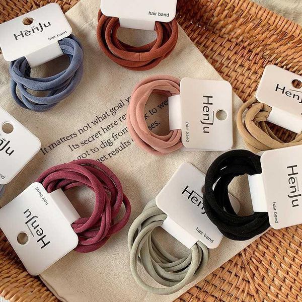 

hair accessories 6 pieces of soft and high elastic rope with no seam base hairband headband, Slivery;white