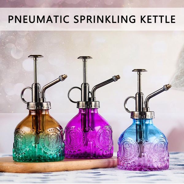 

watering equipments european embossed glass small can retro spray bottle gardening plant tools manual pressing fn60