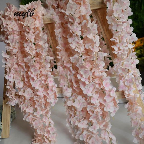 

mylb 10pcs 180cm/pcs long artificial wisteria flower vines wedding arch flowers rattan marrige party garlands decoration floral decorative &