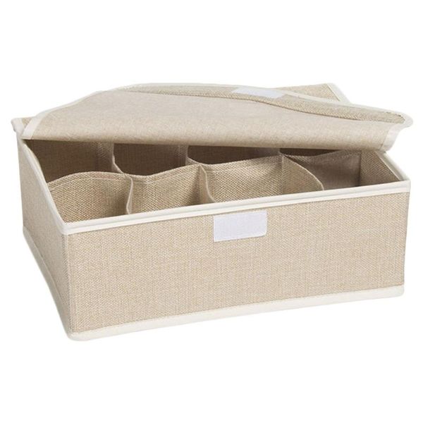 

storage drawers 1pc grids bra container underwear case organizer (khaki)