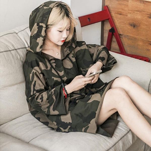 

women's hoodies & sweatshirts japanese streetwear harajuku style camouflage [loose] hooded sweater 2021 spring fashion plus size womens, Black