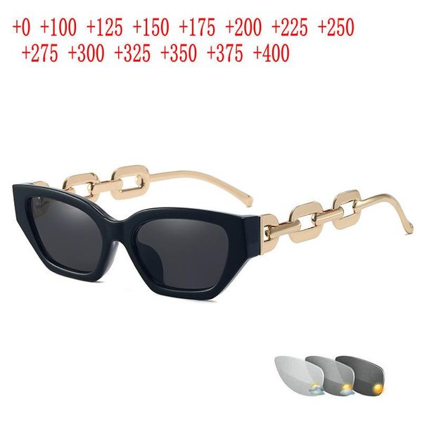 Солнцезащитные очки модные кошачьи глаза бифокальные очки для чтения Ультра-световые дамы против лечения анти-золотистых многофокусированных магнитных стекла с диоптером NX