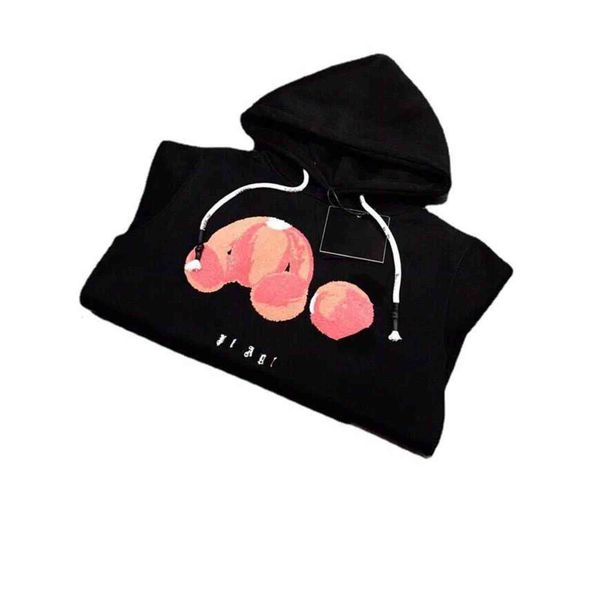 

tide 21 autumn and winter cut-off cartoon bear towel embroidered veet casual couple hooded sweater, Black