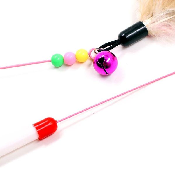 

cat toys feather teaser toy interactive catcher for kitten play fun aug889