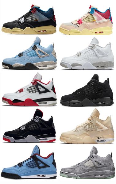

2021 authentic 4 se university blue shoes oreo black cat kaws travis scott 4s bred sail cactus jack taupe haze union men outdoor sports snea