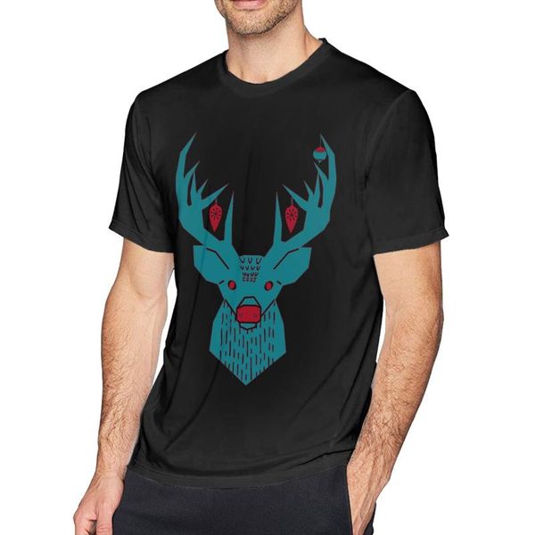 

men's t-shirts christmas deer men o neck cotton t shirt short sleeve tees graphic printed clothes tx6184, White;black