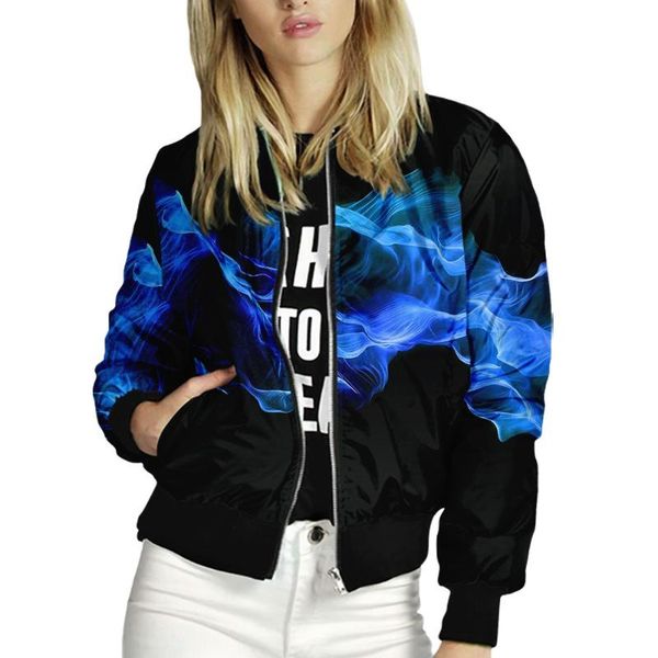 

yoga outfit 2021 autumn smog slim women digital printed stand collar long sleeve baseball jacket zipper round neck