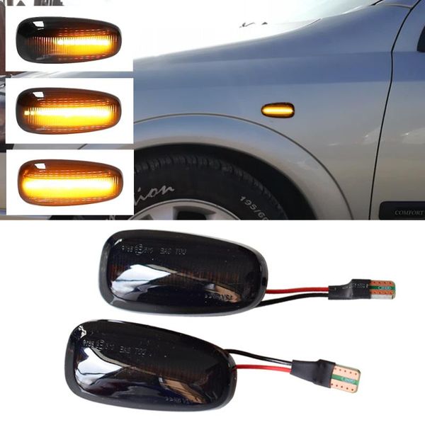 

emergency lights 2pcs led dynamic side marker turn signal blinker flowing water flashing light for zafira a 99-05 astra g 98-09