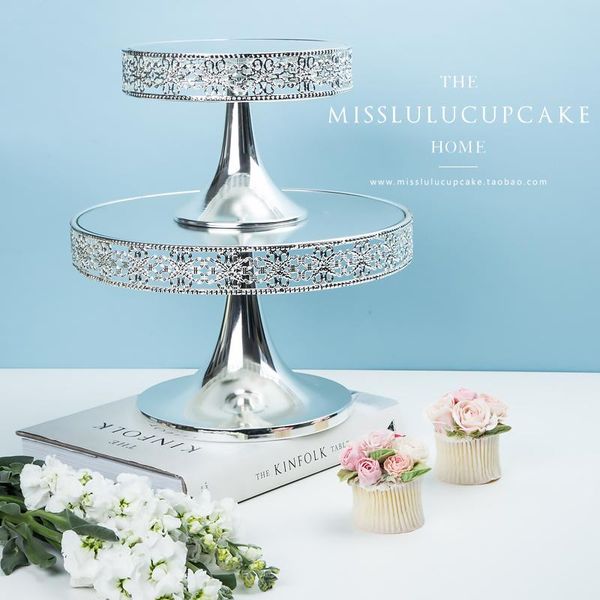 

other bakeware mirror cake stand fruit plate metal dessert table silver color