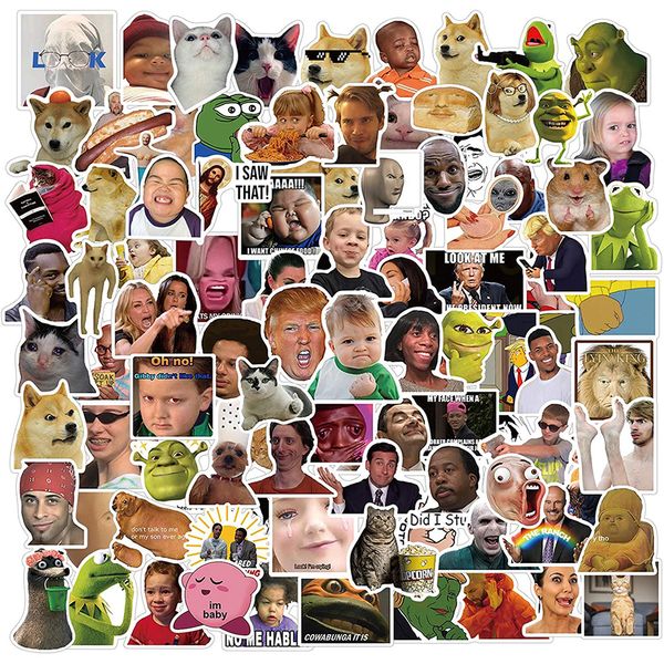 Autoaufkleber, 100/50 Stück, lustige Meme-Aufkleber für Kinder, Laptop, Handyhülle, Scrapbooking, Auto-Graffiti, Vinyl-Aufkleber, Aufkleber-Stil, trendiges Teenager-Spielzeug