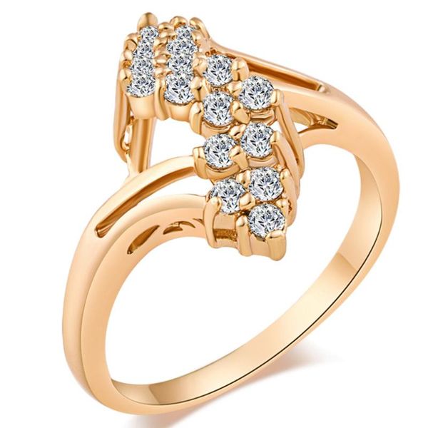 

wedding rings high charming geometric shape fire for women band filled white austrian crystals ring wholesale, Slivery;golden