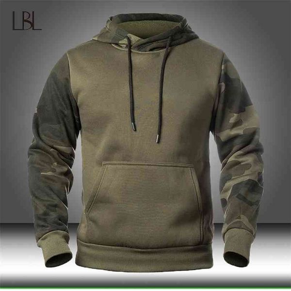 Militar dos homens de outono Camuflagem Fleece Hoodies Exército Tactical Macho Inverno Camo Hip Hop Pulôver Moletom