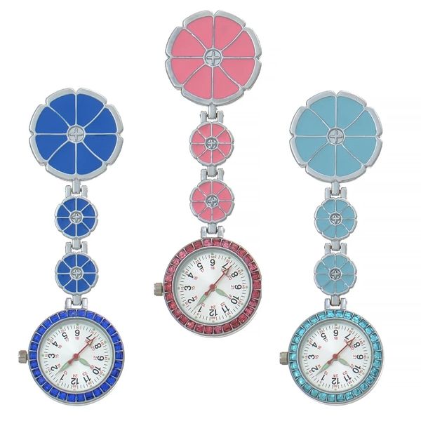 

nurse watch medical hanging brooch doctor pocket clock quartz luxury crystal luminous hospital gift dropshipping, Slivery;golden