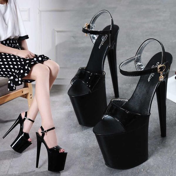 

dress shoes 2021 20cm autumn nightclub women's waterproof platform roman fish mouth lady super high heel sandals, Black