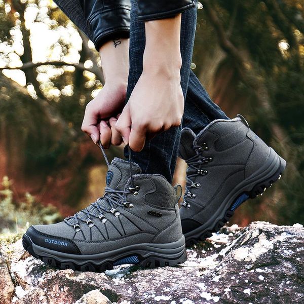 

boots style autumn winter warm men rubber ankle boot male casual botas outdoor working safety homens de sapatos, Black