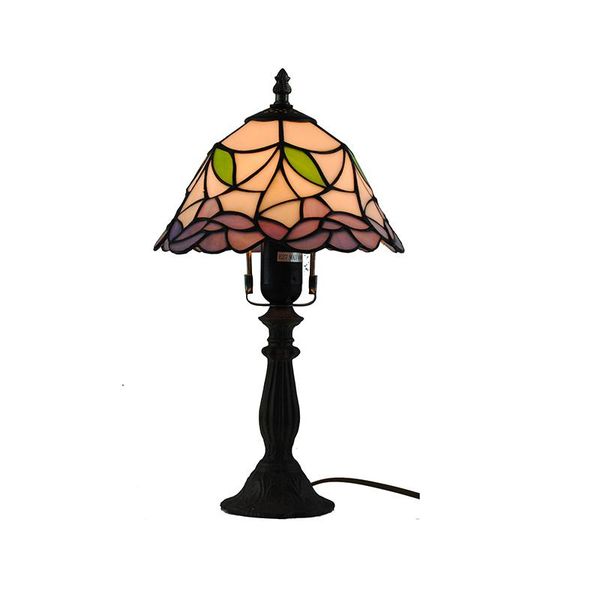 

table lamps 8" tiffany desk lamp european retro stained glass dinning lights baroque colorful shades bedside reading night light tl180