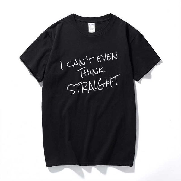 Novo Eu não posso nem pensar em direto orgulho gay engraçado camiseta homens engraçado algodão de manga curta tshirt camiseta x0621