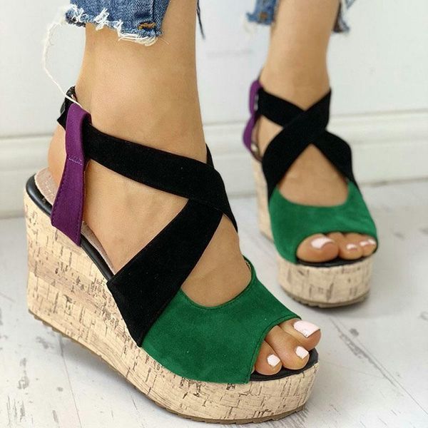 

dress shoes women summer beach sandals high heels wedges woman peep toe plus size gladiator pumps sandalias mujer sapato feminino d106, Black