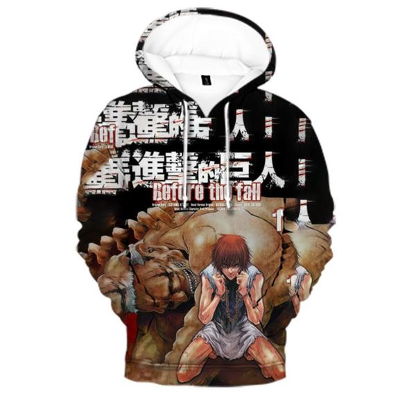 

men's hoodies & sweatshirts creative design 3d attacking giants hoodie novelty men's/women's cartoon harajuku boys/girls swea, Black