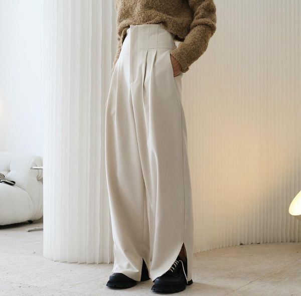 

women's pants & capris woman premium quality straight trousers, Black;white