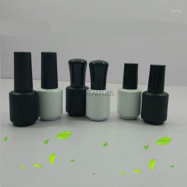 

storage bottles & jars 100pcs/lot 8ml nail polish empty uv gel bottle with brush cap white black elegant colored custom