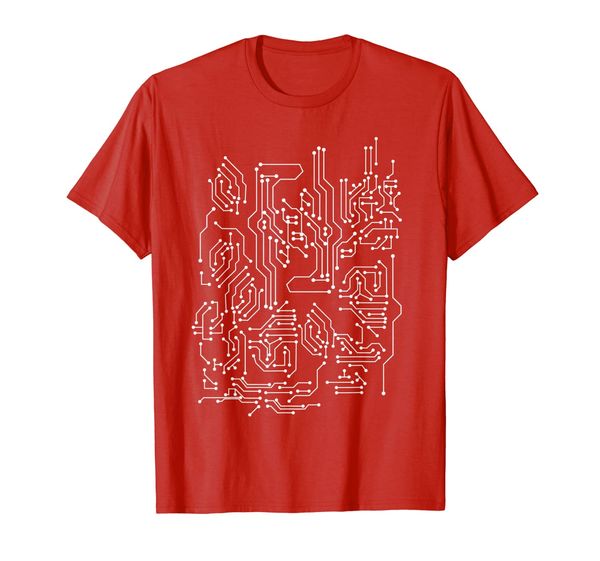 

computer circuit board t-shirt, White;black